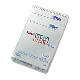 TOPS 80274 Prism 6x9 Gregg Ruled Steno Notebook, 80 Perforated Gray Sheets/Book, 4 Books/pk