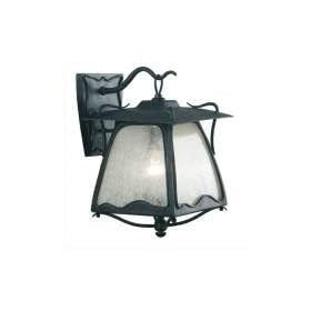 Kenroy Home 70260EP GaudiWall Lantern with Frosted Seeded Glass Panels, Ebony Pearl, Small