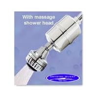Crystal Quest Shower Filter Chrome with Massage Shower Head