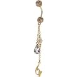 Baby Phat Gold Crystal Encrusted Tiffany Teardrop Belly Ring