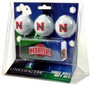 Nebraska Cornhuskers 3 Ball Gift Pack/Hat Clip