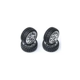 Team Associated 8 Spoke Chrome Mounted Wheels (2) - NTC3 TC3 from RTR Gas Cars Associated
