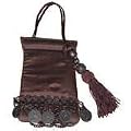 Nicole Miller Satin Universal Cell Phone Carry Case, Brown with Coins and Tassle