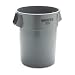 Trash Container, Round, Brute, 55 Gallon, Gray, 26.5 diameter RUB265500GY