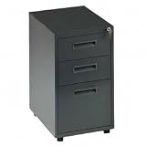 HON 1600 Series Mobile Box/box/File Pedestal File w/M Pull Drawers, 20d, Black