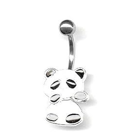 Belly Button Ring Dangle Panda Bear Navel Ring
