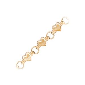 14kt. Gold, 7 Heart Bracelet by