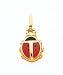 Red And Black Enameled Ladybug Charm, 14K Yellow Gold