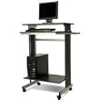 Buddy Products Euroflex Standup Fixed Height Workstation, 19.625 x  44.25 x 29.5 Inches, Charcoal and Silver (6438-36)