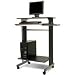 Buddy Products Euroflex Standup Fixed Height Workstation, 19.625 x  44.25 x 29.5 Inches, Charcoal and Silver (6438-36)