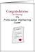 Congratulations Passing Professional Engineering Exam - job sample Card