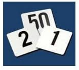 Tiger Chef PLTN4050 Plastic Table Numbers 1-50