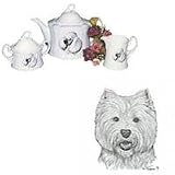 West Highland Terrier Tea Set, Porcelain by Rosalinde