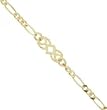 14K Yellow Gold Light Figaro Link Anklet