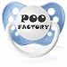 Expressions Pacifiers-"POO Factory" in Blue & White