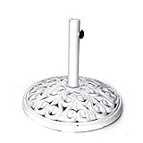 Cast Iron Umbrella Base White by World