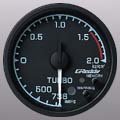 Greddy (16000802 BLACK) 60mm 736mmHg to 2.0kg-cm2 with Peak Hold and Warning Light Boost Gauges - black face, green light