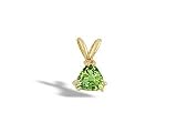 14K Yellow Gold Genuine Trillion Peridot Pendant