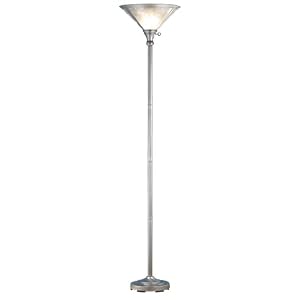 72 Inch H Van Erp Silver Mica Torchiere Floor Lamps by Meyda