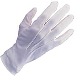White Nylon Mens Gloves With Snaps