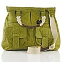 Elliott Lucca Genuine Leather Lime Oversized Toska Tote with Removable Strap