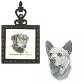 Australian Cattle Dog Square Trivet, Porcelain by Rosalinde (4.5' x 8')