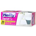 Hefty Twist Tie Small Garbage Bags, 4 Gallon - 36 ea