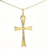 small checkerboard diamond cut gold cross (14K gold, without chain)