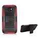 Aimo Wireless Xtreme Rugged Armor Case with Holster and Swivel Belt Clip Combination for HTC Zara/Desire 601 Virgin Mobile - Retail Packaging - Black/Red
