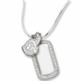 21GSjjQLDGL. SL160  9.16 Cleveland Indians Chief Wahoo on Sterling Silver Mini Dog Tag Necklace