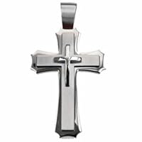 316L Stainless Steel Pendant - Large Cross 85x55mm