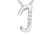 14K White Gold Initial J Diamond Pendant w/Chain