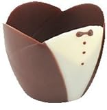 24pc Tulip Shaped Tuxedo Chocolate Cups. Certified Kosher-dairy Large Chocolate Shell
