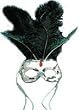 Silver Screen 1/2 Feather Mask
