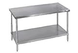 48L X 30W 16 Gauge Stainless & Galvanized Steel Workbench W/Undershelf