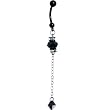 Handcrafted Austrian Crystal Jet Drop Belly Ring