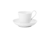 WHITE HALF-LACE TEACUP/SAUC. HI/HDL.