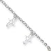 Sterling Silver Cross Charm Child's Bracelet - 6 inch