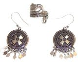 Sterling Silver Jewelry Set Earrings and Ring (erss043)