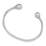 Childs Charm Bracelet Cuff with Removable Ball End Sterling Silver