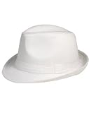 (WHITE) Michael Jackson 100% Cotton Solid Fedora by Private Island (White)