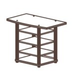 SALAMANDER DESIGNS STV30 W/B SYNERGY STV30 SERIES 4-SHELF TV AND AUDIO/VIDEO STAND W/ WALNUT WOOD BASE AND TOP, BLACK SHELVES AND SATIN BLACK TUBES