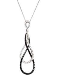 1 1/3 Ct Tw Black & White Diamond 18 by US Gems