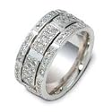 1.47 tcw Diamond Brick Design 18K White Gold Dora Wedding Band
