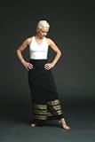 Black/Fancy Wrap Around Skirt