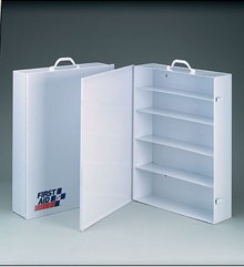 5 Shelf industrial cabinet- empty metal case w/ swing out door- 19-1/2 in. x26 in. x5-1/2 in. - 1 ea. At Home Emergency