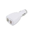2 Port USB Car Cigarette Lighter Adapter Dual Plug for iPod MP3 Players Charger - Color White