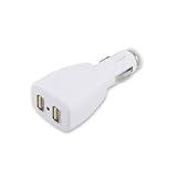2 Port USB Car Cigarette Lighter Adapter Dual Plug for iPod MP3 Players Charger - Color White