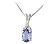 Tanzanite and Diamond Three Stone Pendant