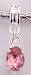 Silver Plated Charm Dangle Fits Pandora Pendant with Pink Glass Stone (3)